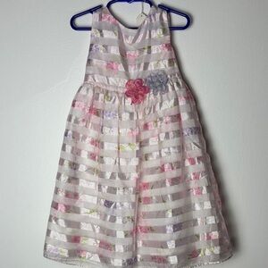 Marmellata Pink and White Easter Floral Dress 4T